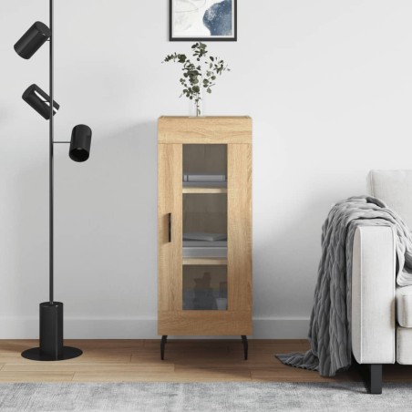 vidaXL Aparador madera contrachapada color roble Sonoma 34,5x34x90 cm
