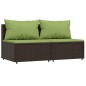 vidaXL Set muebles de jardín 3 piezas y cojines ratán sintético marrón vidaXL Set muebles de jardín 3 piezas y cojines ratán sintético marrón