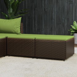 vidaXL Reposapiés de jardín con cojines 2 uds ratán sintético marrón
