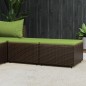 vidaXL Reposapiés de jardín con cojines 2 uds ratán sintético marrón