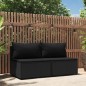 vidaXL Sofás centrales jardín con cojines 2 uds ratán sintético negro vidaXL Sofás centrales jardín con cojines 2 uds ratán sintético negro