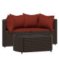 vidaXL Set muebles de jardín 3 piezas y cojines ratán sintético marrón vidaXL Set muebles de jardín 3 piezas y cojines ratán sintético marrón