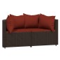 vidaXL Set muebles de jardín 3 piezas y cojines ratán sintético marrón vidaXL Set muebles de jardín 3 piezas y cojines ratán sintético marrón