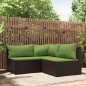 vidaXL Set muebles de jardín 3 piezas y cojines ratán sintético marrón vidaXL Set muebles de jardín 3 piezas y cojines ratán sintético marrón