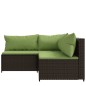 vidaXL Set muebles de jardín 3 piezas y cojines ratán sintético marrón vidaXL Set muebles de jardín 3 piezas y cojines ratán sintético marrón