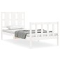 vidaXL Estructura de cama individual con cabecero madera maciza blanco vidaXL Estructura de cama individual con cabecero madera maciza blanco