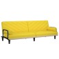 vidaXL Sofá cama con reposabrazos tela amarillo claro vidaXL Sofá cama con reposabrazos tela amarillo claro