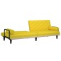 vidaXL Sofá cama con reposabrazos tela amarillo claro vidaXL Sofá cama con reposabrazos tela amarillo claro