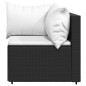 vidaXL Set de muebles de jardín 3 pzas y cojines ratán sintético negro vidaXL Set de muebles de jardín 3 pzas y cojines ratán sintético negro