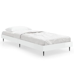 vidaXL Estructura de cama madera contrachapada blanco brillo 75x190 cm