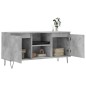 vidaXL Mueble de TV madera de ingeniería gris hormigón 104x35x50 cm vidaXL Mueble de TV madera de ingeniería gris hormigón 104x35x50 cm