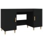 vidaXL Escritorio de madera contrachapada negro 140x50x75 cm vidaXL Escritorio de madera contrachapada negro 140x50x75 cm
