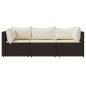 vidaXL Set muebles de jardín 3 piezas y cojines ratán sintético marrón vidaXL Set muebles de jardín 3 piezas y cojines ratán sintético marrón