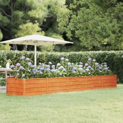 vidaXL Arriate oxidado de acero corten 400x80x45 cm