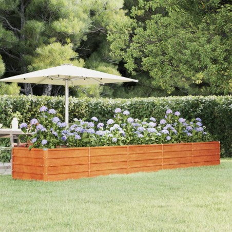 vidaXL Arriate oxidado de acero corten 400x80x45 cm