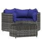 vidaXL Set de muebles de jardín 4 pzas y cojines ratán sintético gris vidaXL Set de muebles de jardín 4 pzas y cojines ratán sintético gris