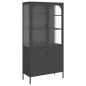 vidaXL Aparador alto vidrio y acero negro 90x40x180 cm vidaXL Aparador alto vidrio y acero negro 90x40x180 cm