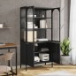 vidaXL Aparador alto vidrio y acero negro 90x40x180 cm vidaXL Aparador alto vidrio y acero negro 90x40x180 cm
