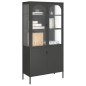 vidaXL Aparador alto vidrio y acero negro 90x40x180 cm vidaXL Aparador alto vidrio y acero negro 90x40x180 cm