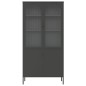 vidaXL Aparador alto vidrio y acero negro 90x40x180 cm vidaXL Aparador alto vidrio y acero negro 90x40x180 cm