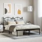 vidaXL Estructura de cama con cabecero metal negro 140x200 cm