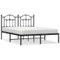 vidaXL Estructura de cama con cabecero metal negro 140x200 cm