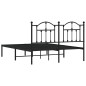 vidaXL Estructura de cama con cabecero metal negro 140x200 cm