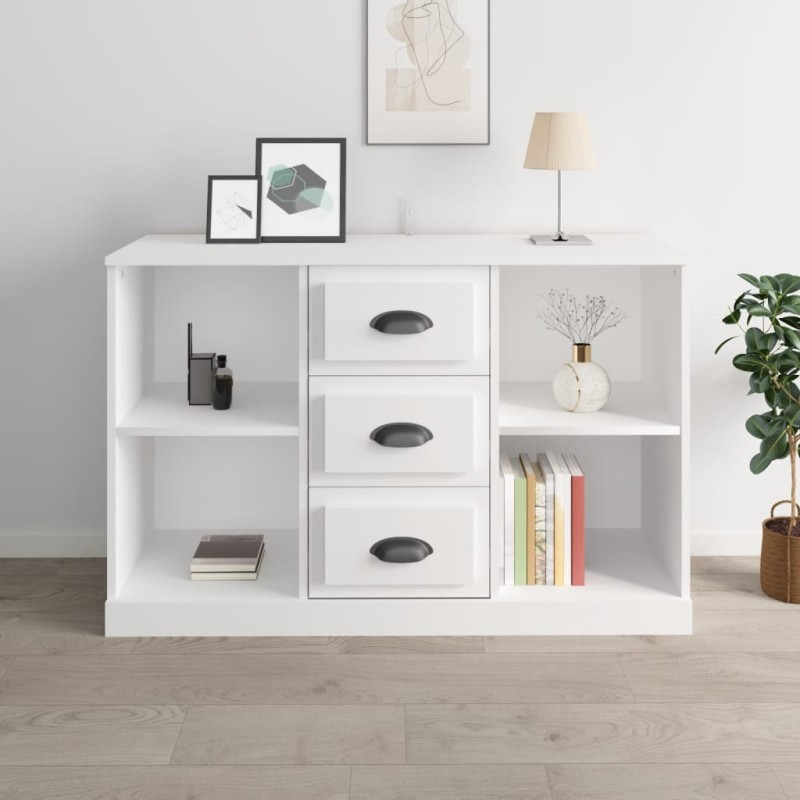 vidaXL Aparador de madera contrachapada blanco 104,5x35,5x67,5 cm vidaXL Aparador de madera contrachapada blanco 104,5x35,5x67,5 cm