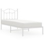 vidaXL Estructura de cama de metal con cabecero blanco 90x190 cm vidaXL Estructura de cama de metal con cabecero blanco 90x190 cm