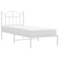 vidaXL Estructura de cama de metal con cabecero blanco 90x190 cm vidaXL Estructura de cama de metal con cabecero blanco 90x190 cm
