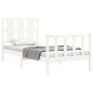 vidaXL Estructura de cama individual con cabecero madera maciza blanco vidaXL Estructura de cama individual con cabecero madera maciza blanco