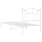 vidaXL Estructura de cama de metal con cabecero blanco 90x190 cm vidaXL Estructura de cama de metal con cabecero blanco 90x190 cm