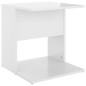 vidaXL Mesa auxiliar madera contrachapada blanco brillante 45x45x48 cm
