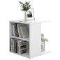 vidaXL Mesa auxiliar madera contrachapada blanco brillante 45x45x48 cm