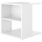 vidaXL Mesa auxiliar madera contrachapada blanco brillante 45x45x48 cm