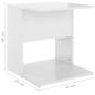 vidaXL Mesa auxiliar madera contrachapada blanco brillante 45x45x48 cm