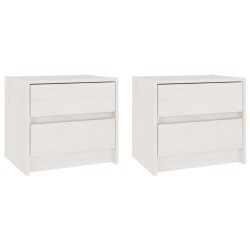 vidaXL Mesitas de noche 2 uds madera maciza pino blanco 40x30,5x35,5cm
