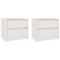 vidaXL Mesitas de noche 2 uds madera maciza pino blanco 40x30,5x35,5cm vidaXL Mesitas de noche 2 uds madera maciza pino blanco 40x30,5x35,5cm