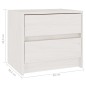 vidaXL Mesitas de noche 2 uds madera maciza pino blanco 40x30,5x35,5cm vidaXL Mesitas de noche 2 uds madera maciza pino blanco 40x30,5x35,5cm