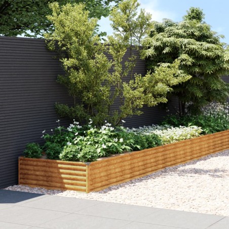 vidaXL Jardinera acero corten 1150x100x36 cm
