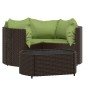 vidaXL Set muebles de jardín 4 piezas y cojines ratán sintético marrón vidaXL Set muebles de jardín 4 piezas y cojines ratán sintético marrón