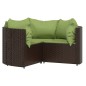 vidaXL Set muebles de jardín 4 piezas y cojines ratán sintético marrón vidaXL Set muebles de jardín 4 piezas y cojines ratán sintético marrón