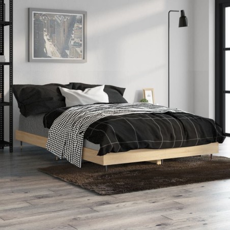 vidaXL Estructura de cama madera contrachapada roble Sonoma 120x190 cm