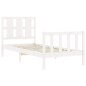 vidaXL Estructura de cama individual con cabecero madera maciza blanco vidaXL Estructura de cama individual con cabecero madera maciza blanco