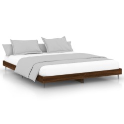 vidaXL Estructura de cama madera contrachapada marrón roble 180x200 cm