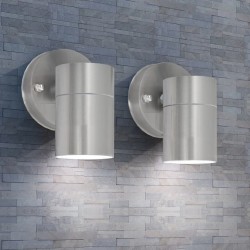 vidaXL Lámpara de pared exterior 2 uds acero inoxidable descendente