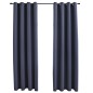 vidaXL Cortinas opacas con anillas de metal 2 pzs antracita 140x245 cm vidaXL Cortinas opacas con anillas de metal 2 pzs antracita 140x245 cm