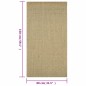 vidaXL Alfombra de sisal natural verde 80x150 cm