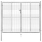 vidaXL Puerta de jardín de acero galvanizado plateado 306x250 cm