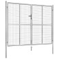 vidaXL Puerta de jardín de acero galvanizado plateado 306x250 cm